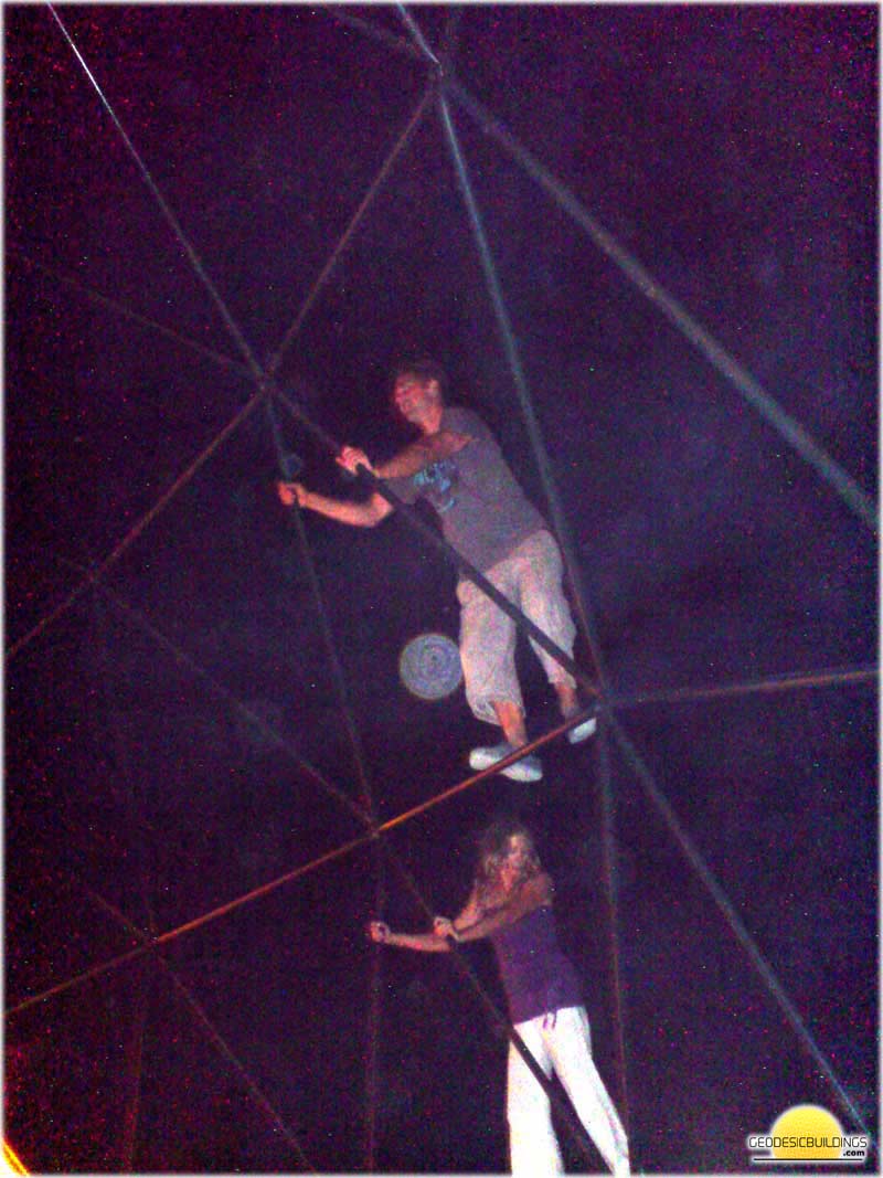 Climbing on the dome