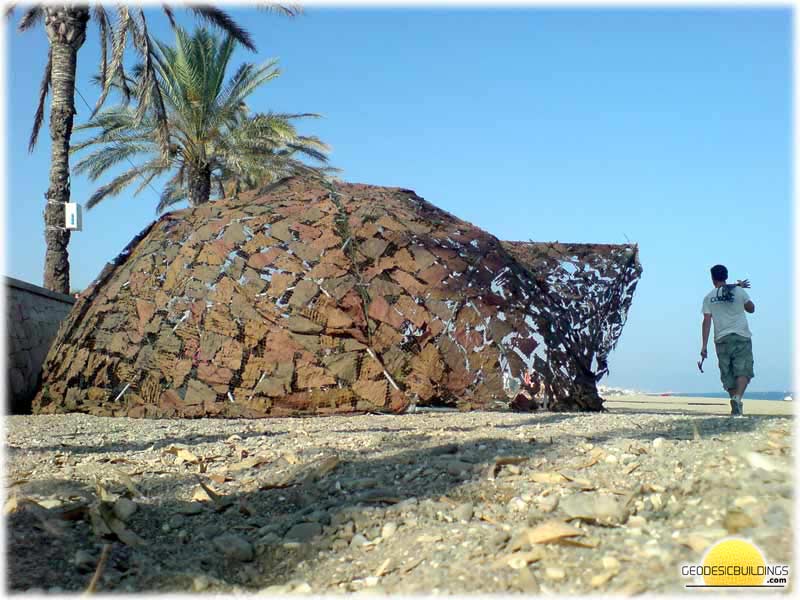 Geodesic dome with camouflage cover