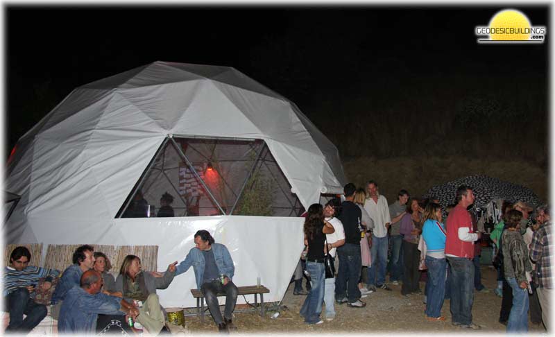 A festival dome in action